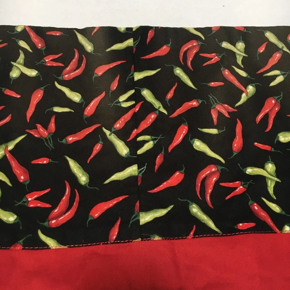 Hot Chili Pepper Red Green Black‎ Window Valance